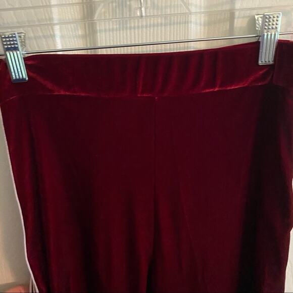 Day & Night Velvet Track Pants in Red Velour Approx Size Small - Picture 2 of 6